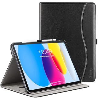 ZtotopCases for iPad 10th Generation Case 10.9 Inch 2022(A2696/A2757/A2777), Premium PU Leather Business Folio Stand Cover with Slot, Auto Wake/Sleep, Multi-Angles for iPad 10th Gen 10.9" Case, Black