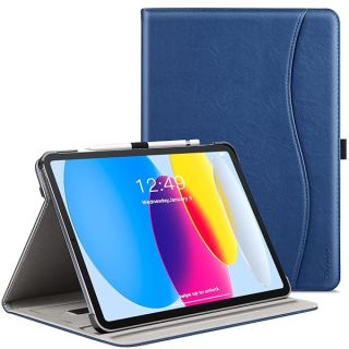 ZtotopCases for iPad 10th Generation Case 10.9 Inch 2022(A2696/A2757/A2777), Premium PU Leather Business Folio Stand Cover with Slot, Auto Wake/Sleep, Multi-Angles for iPad 10th Gen 10.9" Case, Blue