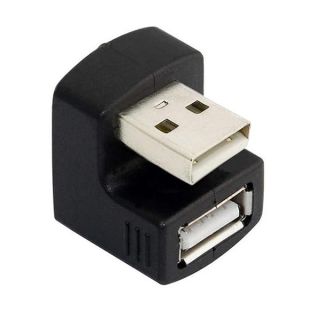 cablecc Down Angled USB 2.0 Adapter A Male to Female Extension 90 180 360 Degree Black