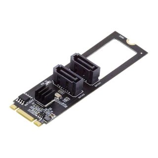 chenyang M.2 NGFF Key B+M 1 to 2 SATA 3.0 6Gbps Mainboard Header Port Hard Drive Extension Card Adapter JMB582 2280mm