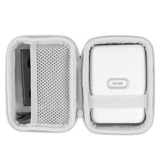 co2CREA Hard Travel Case Replacement for Fujifilm Instax Mini Link 3 2 1 Smartphone Printer (Ash White Case + Inside White)