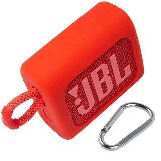 co2CREA Silicone Cover Replacement for JBL GO3 Go 3 Eco Waterproof Ultra Portable Bluetooth Speaker (Red Case)