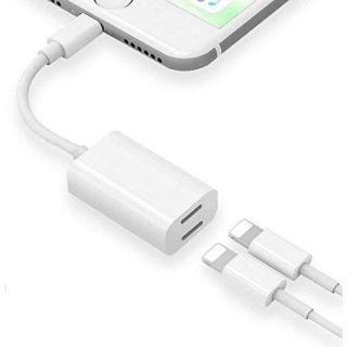 esbeecables [MFi Certified iPhone Adapter &amp; Splitter, 2 in 1 Dual Lightning Headphone Jack Aux Audio &amp; Charge Adapter Dongle for iPhone 14 13 12 11 XS XR, Support Call + Charge + Sync + Music Control