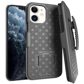 for Apple iPhone 11 Case with Belt Clip Holster, Kickstand Slim Cover Phone Case for iPhone 11 - Black