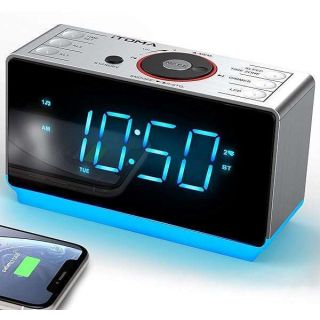 iTOMA CKS708 Alarm Clock Radio: Bluetooth Speaker, FM, Dual Alarm, LED Display & USB Charging