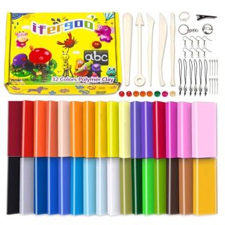 ifergoo Polymer Clay Kits, Oven Bake Clay Model Clay, Safe and Non-Toxic DIY Modeling Clay, Sculpting Clay Tools and Accessories,Ideal Gift for Children, Adults and Artists