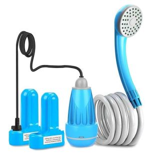 Portable Outdoor Camp Shower - Rechargeable Electric Shower with Pump & 1-Year Warranty