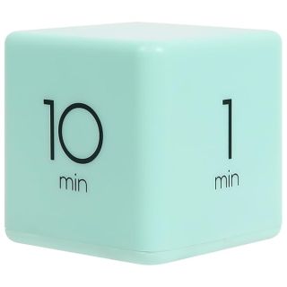 mooas Cube Timer (Mint), Flip Timer Productivity Timer, Time Management, Block Timer Kids Cube Timer Kitchen Timer Desk Timer for Studying Workout Classroom 1, 3, 5, 10 min Timer Setting