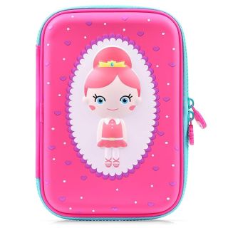 rockpapa High-Capacity Princess Pencil Case, Pencil Box, Storage Box for School Students Girls Teens Kids Toddlers Pink