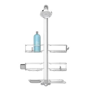 simplehuman Adjustable and Extendable Shower Caddy XL, Stainless Steel and Anodized Aluminum