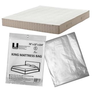 uBoxes Moving Supplies King Mattress Cover/Bag 76" x 15" x 104", Clear