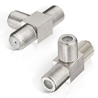 WLANIOT F-Type Splitter 3 Way Adapter - 2 Female Coaxial Connectors for TV, VCR, Satellite & Antenna - 2 Pack