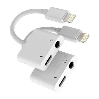 Zoyuzan Headphone Adapter 2-Pack: Lightning to 3.5mm AUX & Charger Dongle for iPhone 11, 12 Pro, XS, XR, X, 8 & iPad